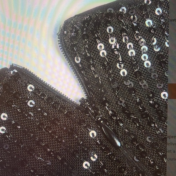 Sequined evening spaghetti strap zip back glitzy wide leg jumper Sz XL in blk - Picture 4 of 5